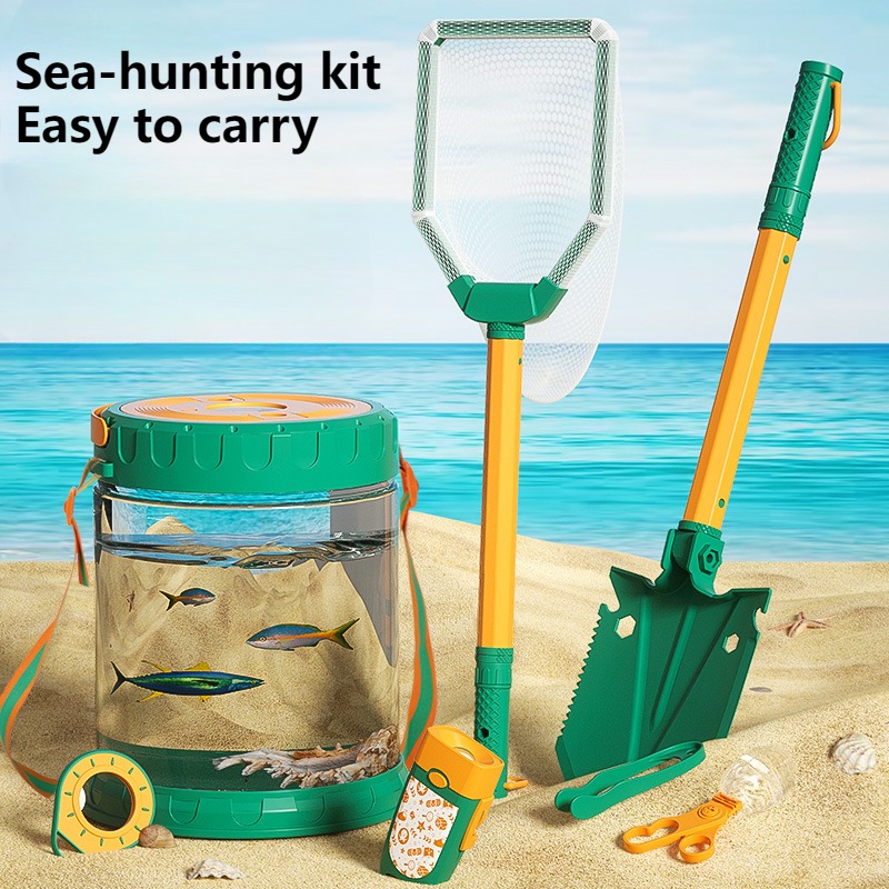 Outdoor Hunting Kit - เซ็ตจับทะเลของเล่นเด็กเล่นชายหาดชุดผจญภัยกลางแจ้งอุปกรณ์คลิปหนีบหอยนางรมสำหรับของเล่นเด็กผู้ปกครองริมทะเล