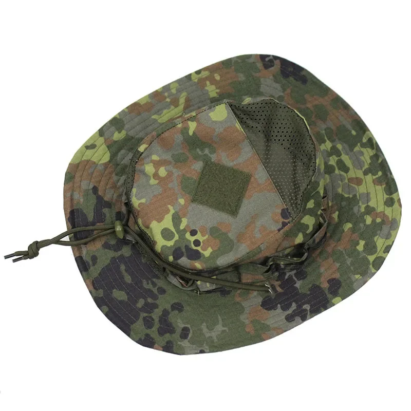 Mens Outdoor Hunting Hats - หมวกบอนนี่ลายพรางแบบใหม่ หมวกปีกกว้างสำหรับล่าสัตว์ กีฬากลางแจ้ง ตกปลา เดินป่า ป้องกันแสงแดด