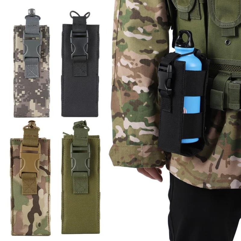 Hunting And Outdoor Supplies - กระเป๋าใส่ขวดน้ำแบบยุทธวิธีใหม่ ผ้าไนลอนแบบโมลล์ ปลอกหุ้มกระติกน้ำ กระเป๋าคาดเอว กระเป๋าใส่เครื่องส่งรับวิทยุ อุปกรณ์เสริมสำหรับกิจกรรมกลางแจ้ง