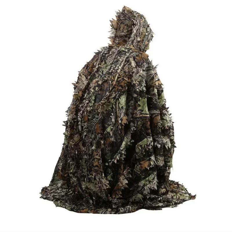 Ghillie Suit Woodland - ชุดล่าสัตว์แบบยุทธวิธี ลายใบเมเปิล 3 มิติ ชุดพรางตัวไบโอนิค กิลลี่