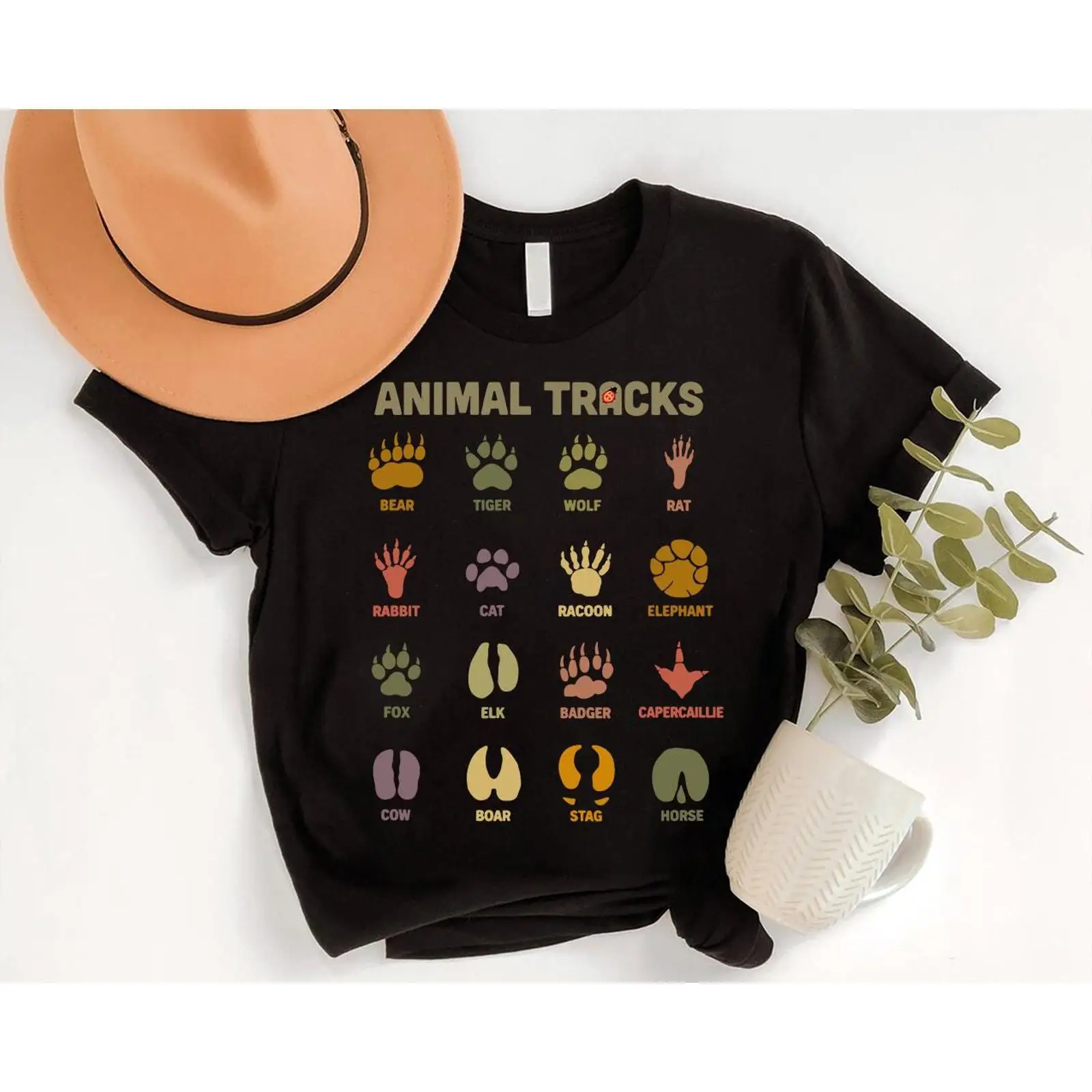 เสื้อยืดลายรอยเท้าสัตว์ป่า สำห - Outdoor Hunting Guide บทวิจารณ์และราคา