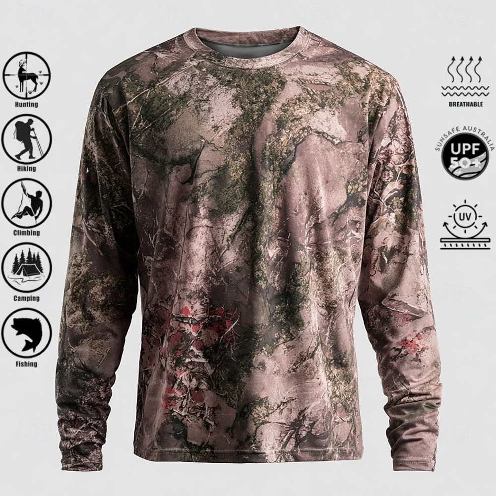 เสื้อยืดแขนยาวผู้ชาย โพลีเอสเต - Hunting Outdoors บทวิจารณ์และราคา