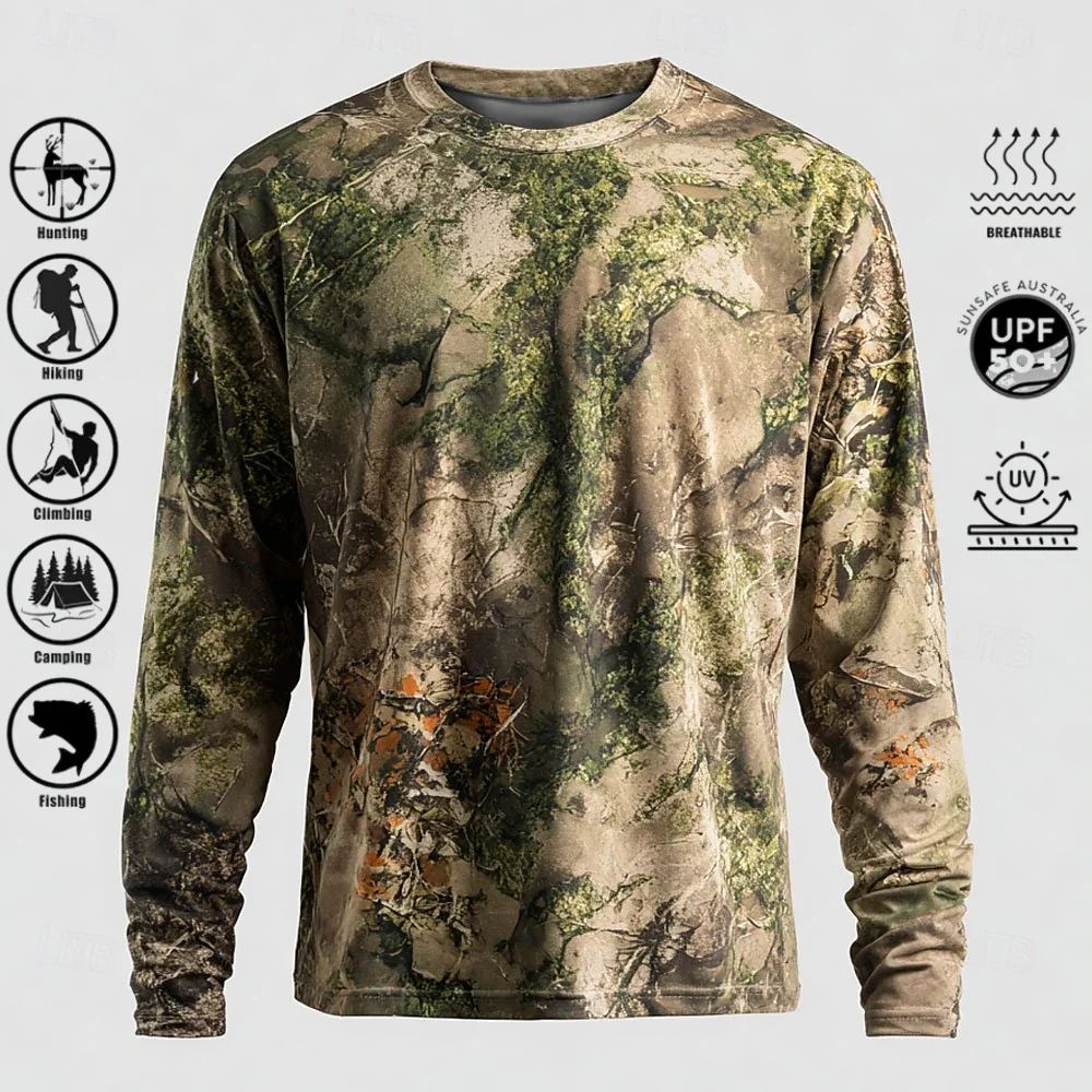 เสื้อยืดแขนยาวผู้ชาย โพลีเอสเต - Hunting Outdoors บทวิจารณ์และราคา