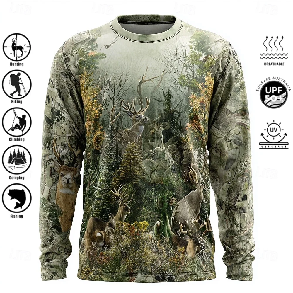 เสื้อยืดแขนยาวผู้ชาย โพลีเอสเต - Hunting Outdoors บทวิจารณ์และราคา