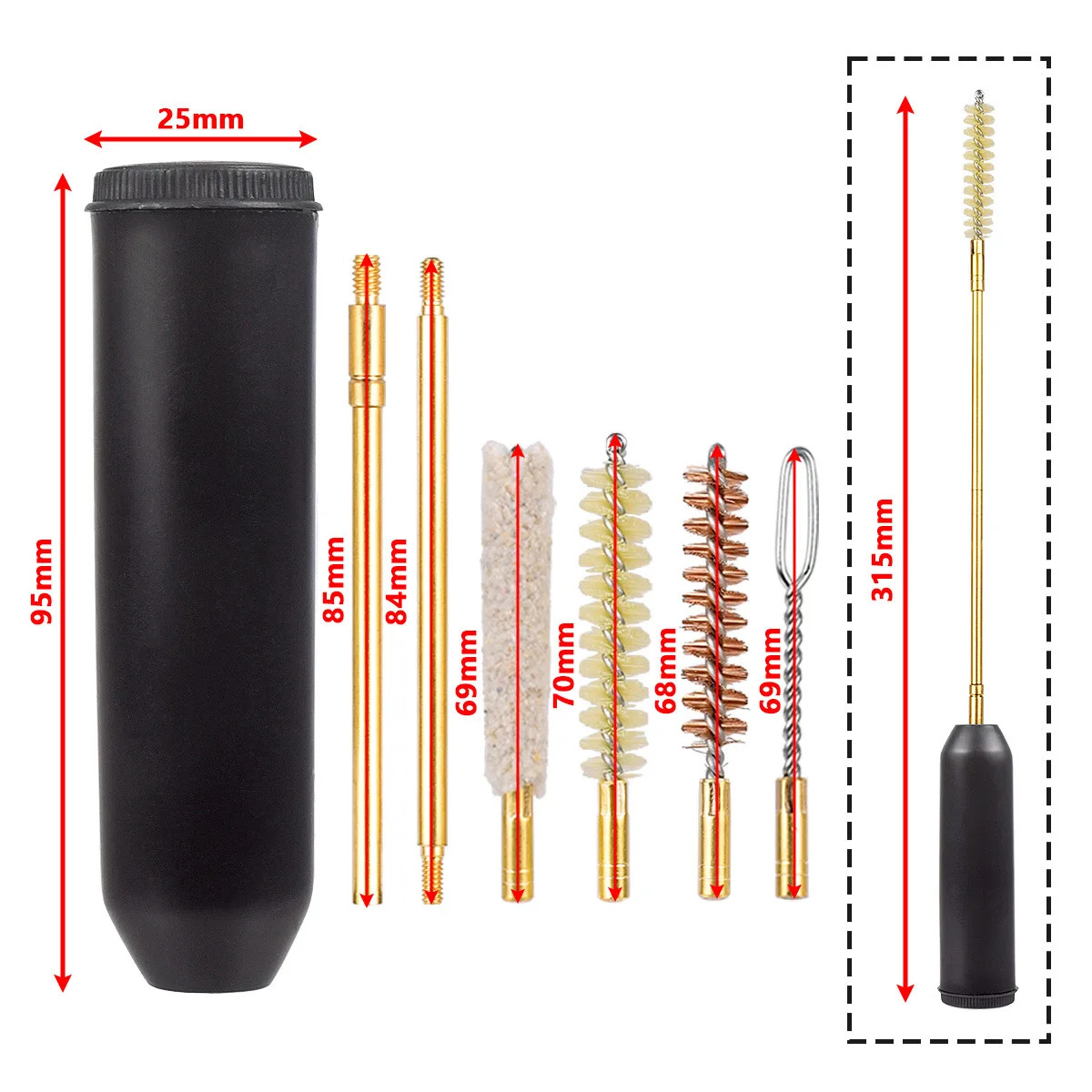 ชุดอุปกรณ์ทำความสะอาดปืน 7 ชิ้ - Gun Cleaning Rod บทวิจารณ์และราคา